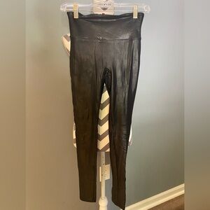 SPANX Faux Leather Black Leggings